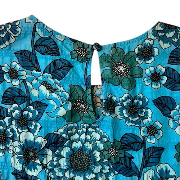 Zara Floral Print Tiered Dress Blue Size Small - Picture 16 of 16